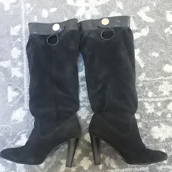 Michael Kors Black Leather and Suede Boots - Picture 2 of 7
